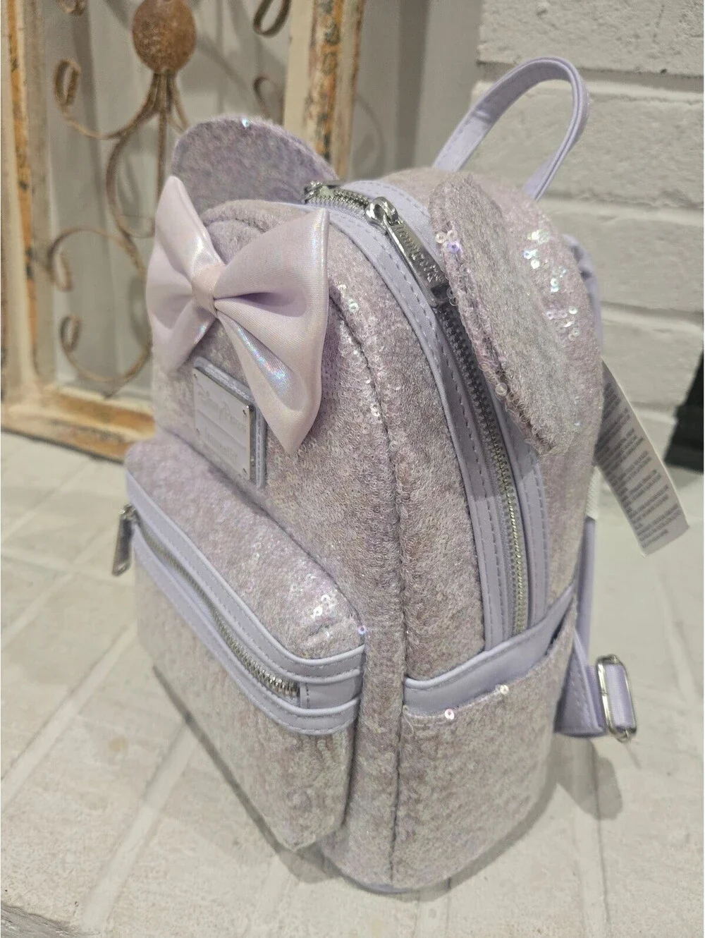 Disney Parks Loungefly Sequined Lavender Mini Backpack
